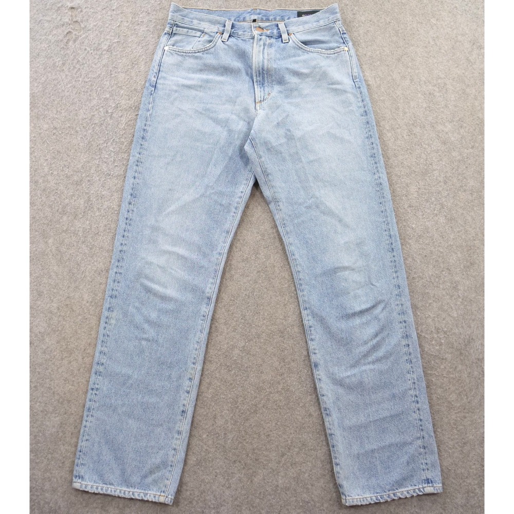 Goldsign Jeans Womens 29 Blue Straight Leg High Rise Light Wash Zip Mid Rise